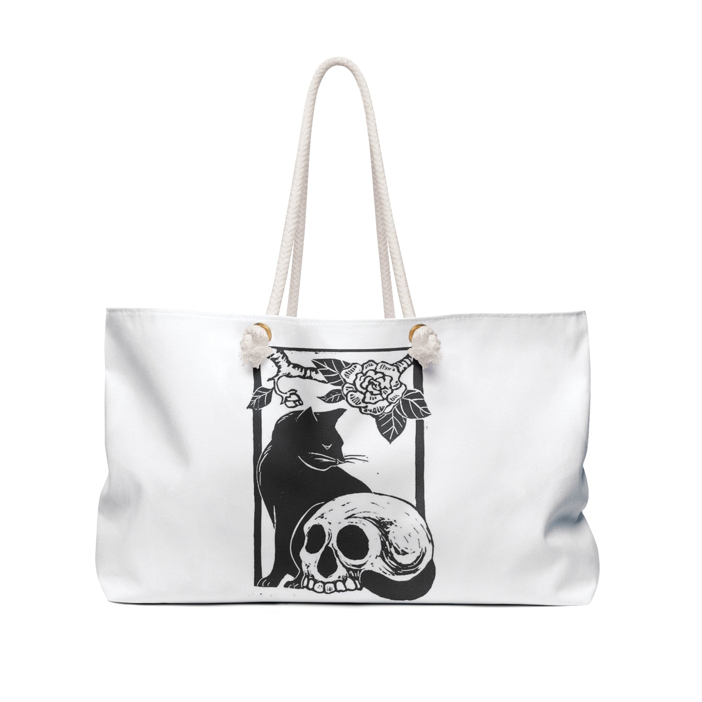 Occult Cat Skull Tote Bag – Memento Mori Gothic Aesthetic