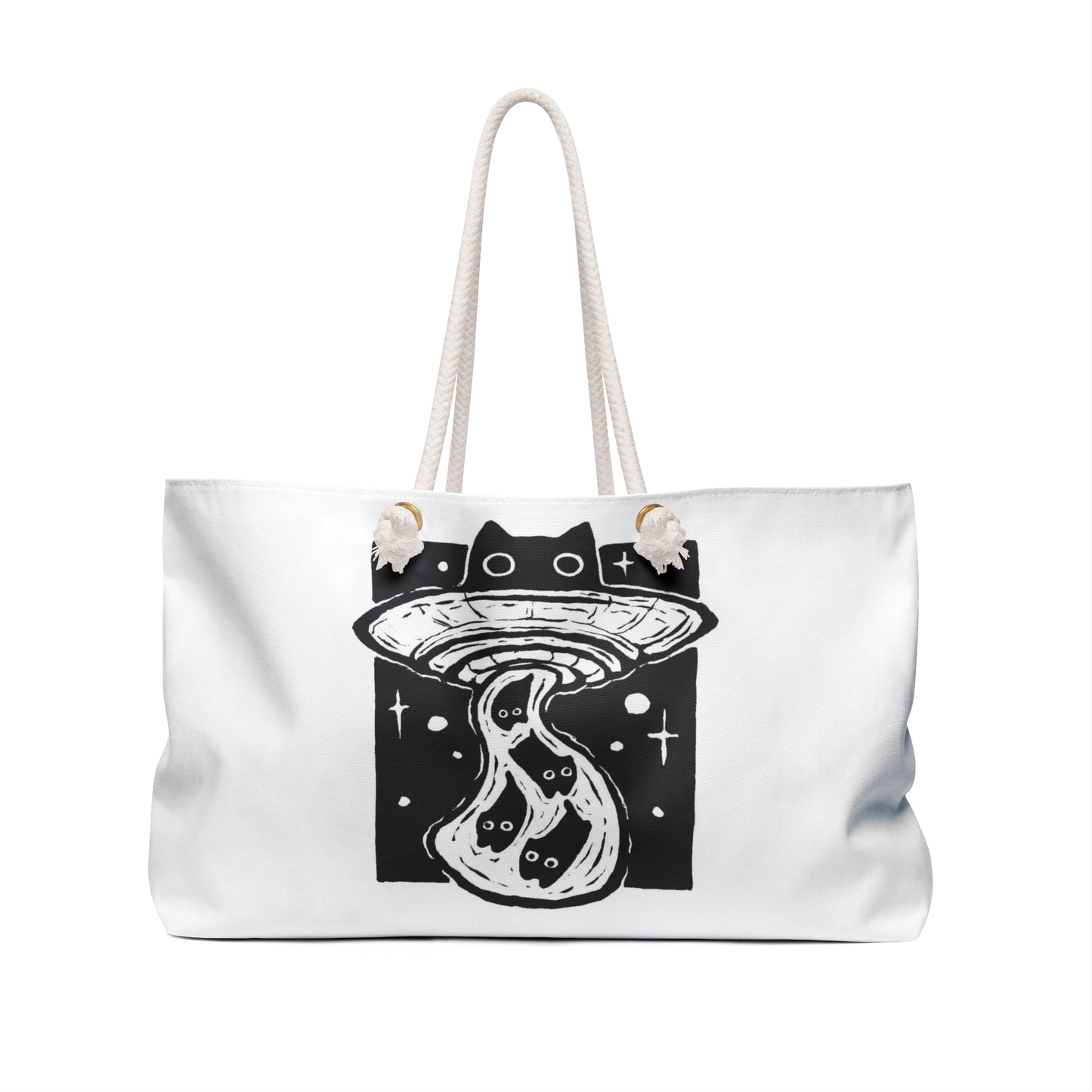 Evil Cat UFO Tote Bag – Cute Kittens Abduction Anime Style