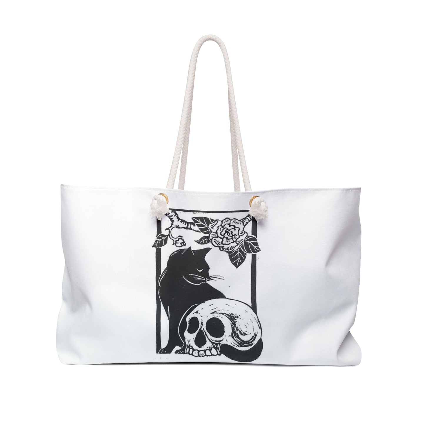 Occult Cat Skull Tote Bag – Memento Mori Gothic Aesthetic