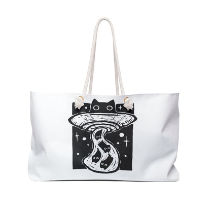 Evil Cat UFO Tote Bag – Cute Kittens Abduction Anime Style