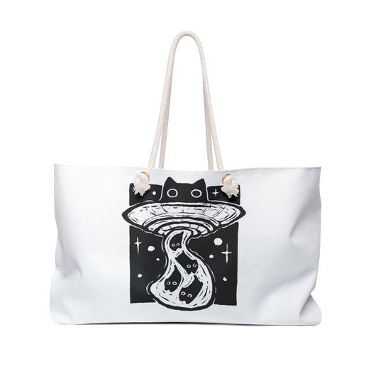 Evil Cat UFO Tote Bag – Cute Kittens Abduction Anime Style