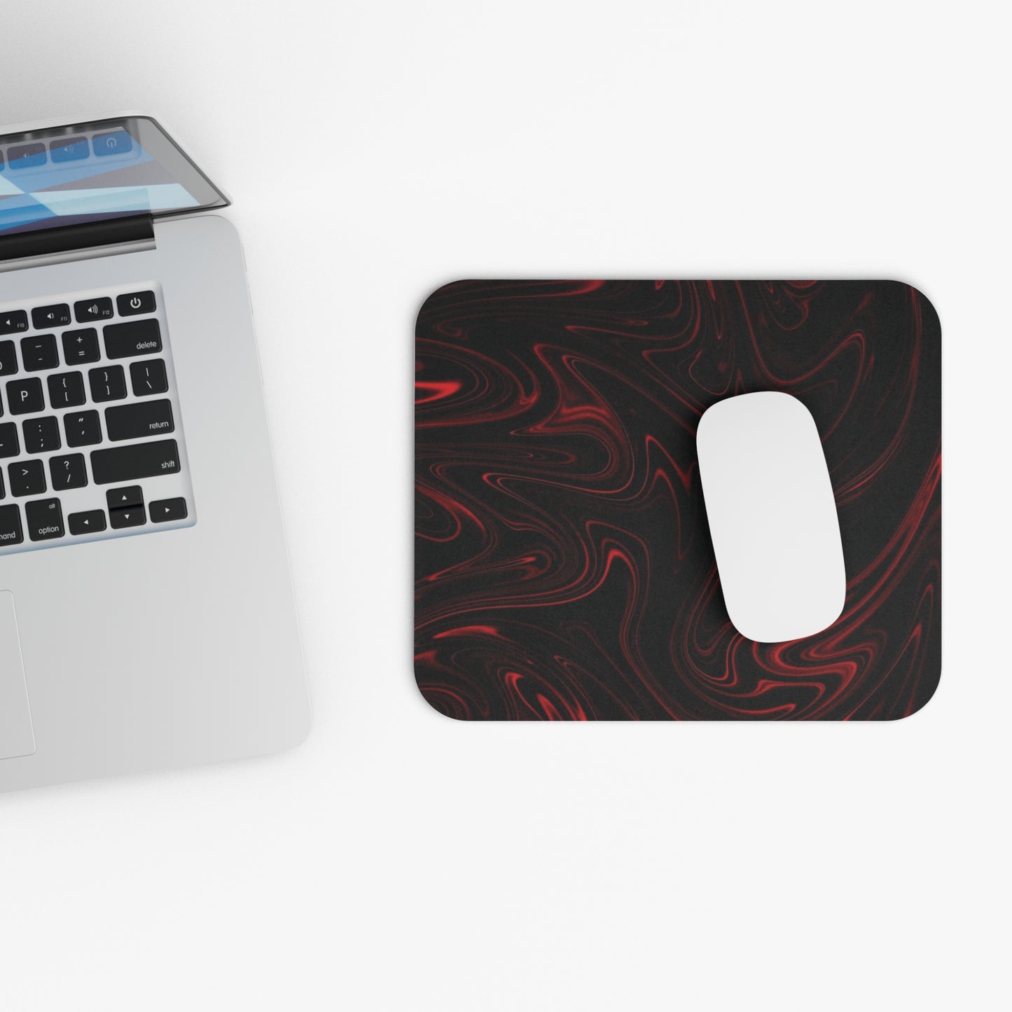 Sleek Red Marble Mousepad – Modern Desk Upgrade