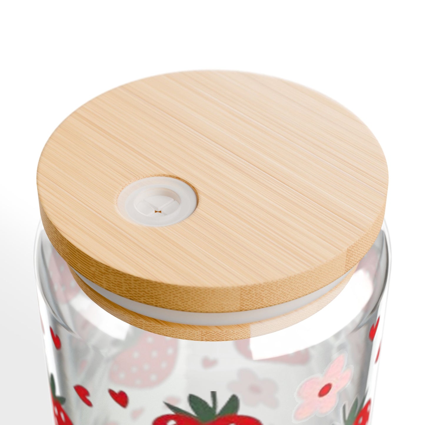 Strawberry Sipper Glass, Cute Strawberry Drink Cup, Summer Beverage Jar, Gift for Her, Eco-Friendly Straw Bottle