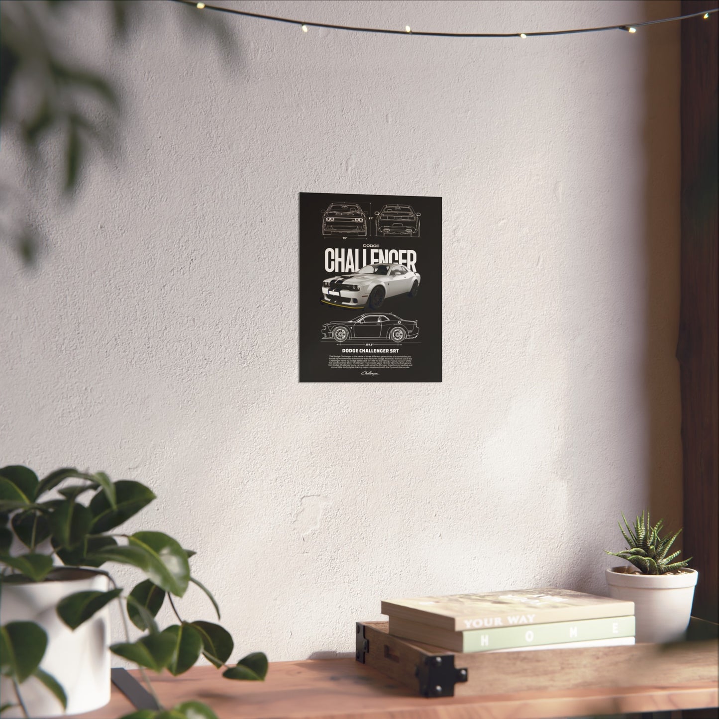 Dodge Challenger Hellcat Poster – Muscle Car Wall Art, Gift for Car Lovers