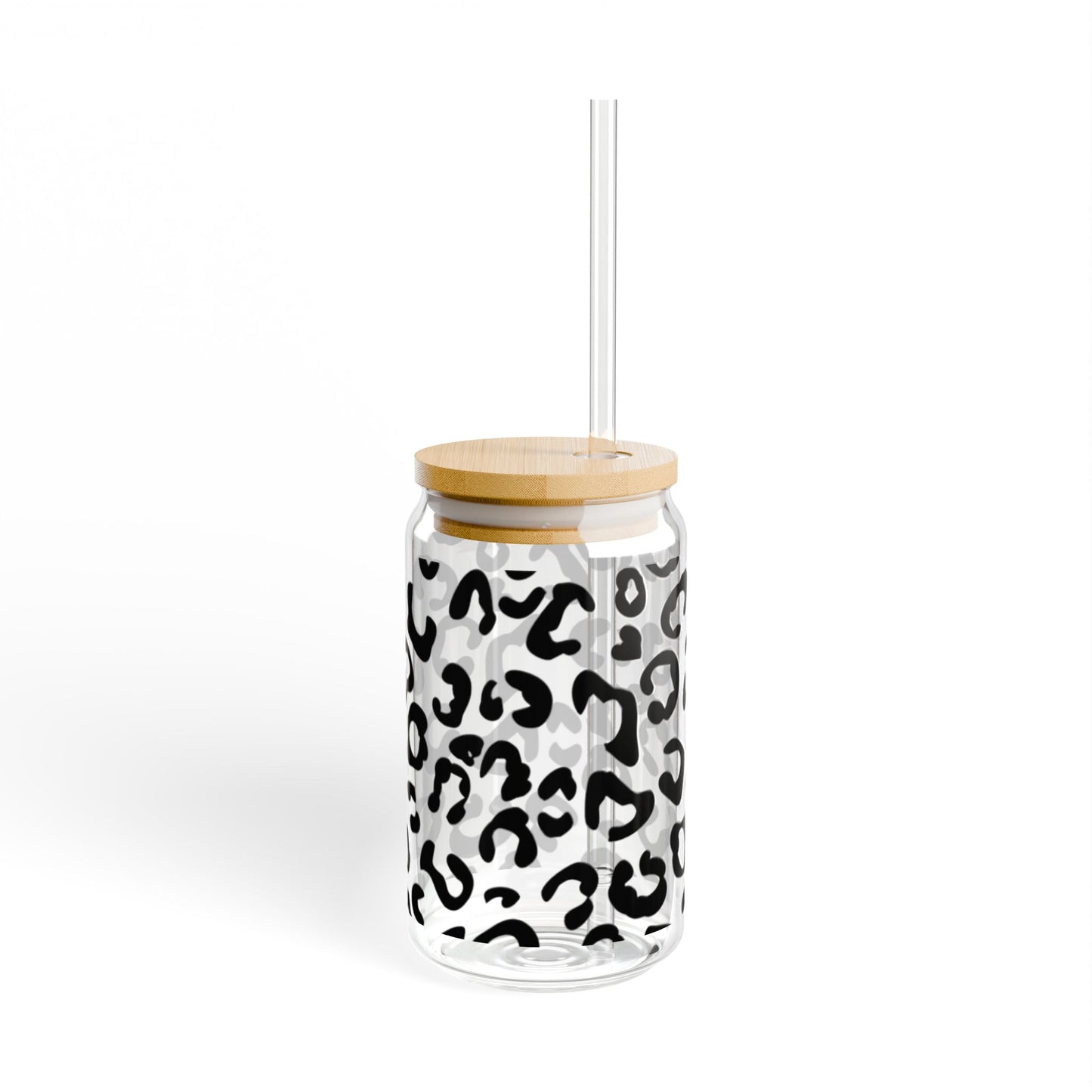 Leopard Print Glass Cup – 16oz Trendy Drinkware