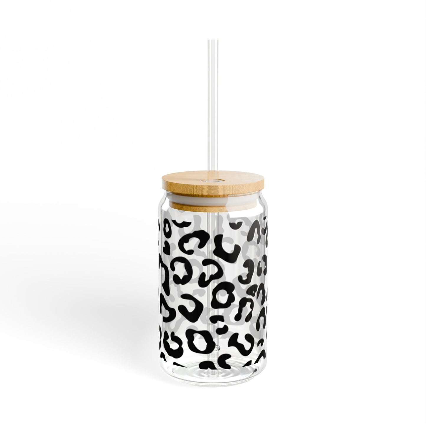 Leopard Print Glass Cup – 16oz Trendy Drinkware
