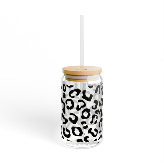 Leopard Print Glass Cup – 16oz Trendy Drinkware