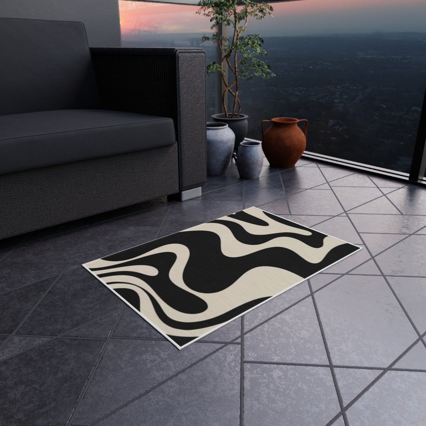 Cowhide Rug – Modern Black & White Home Decor