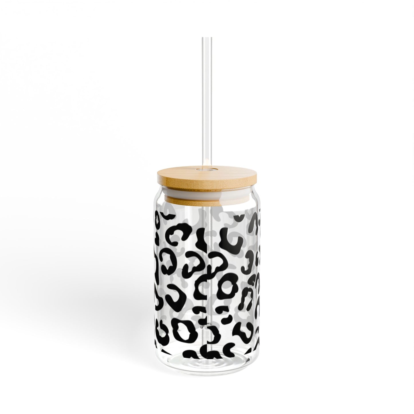 Leopard Print Glass Cup – 16oz Trendy Drinkware
