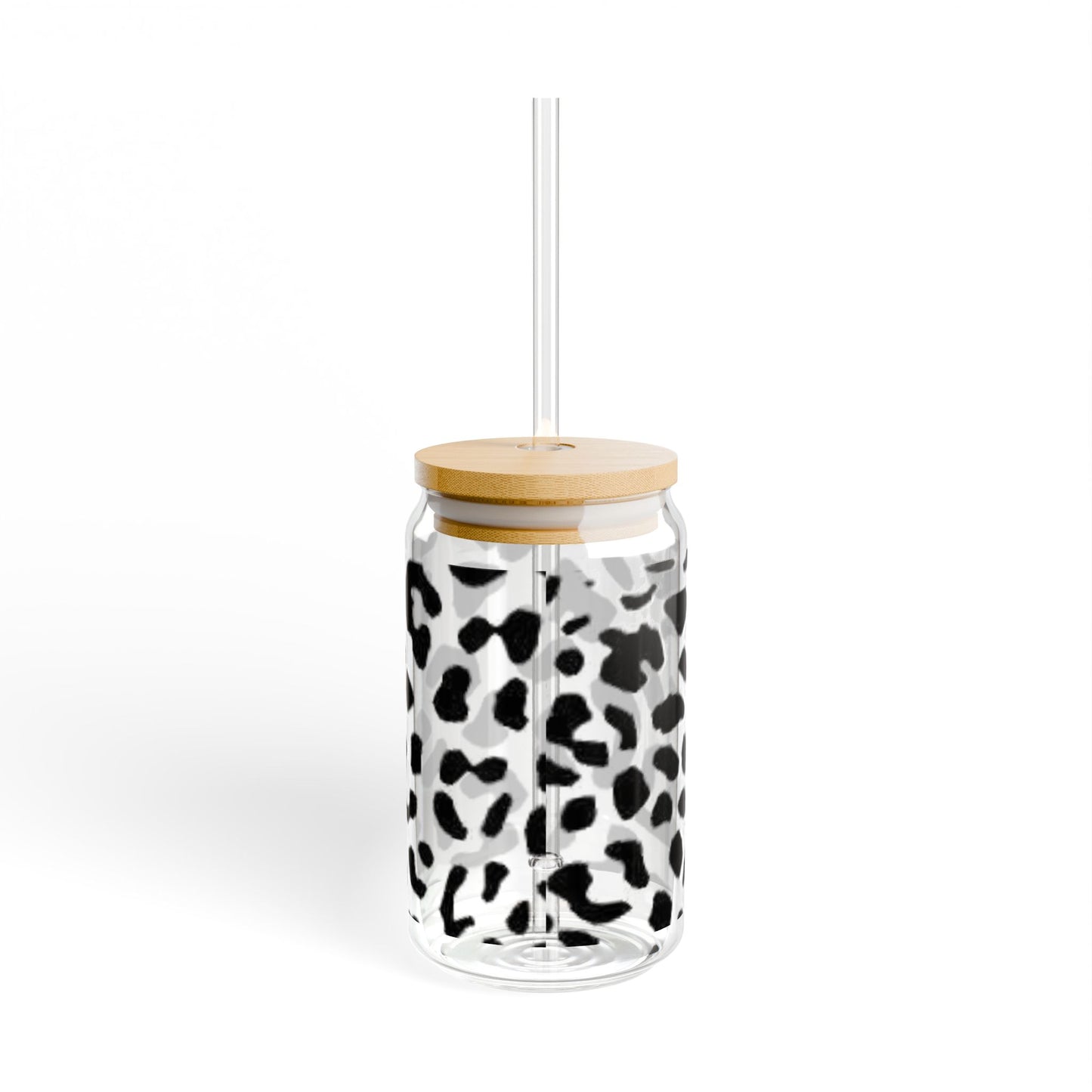 Leopard Print Glass Cup – 16oz Trendy Drinkware