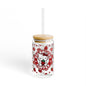 Strawberry Hello Kitty Glass Cup With Straw