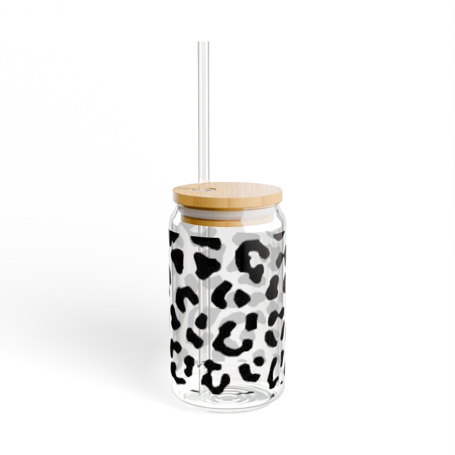 Leopard Print Glass Cup – 16oz Trendy Drinkware