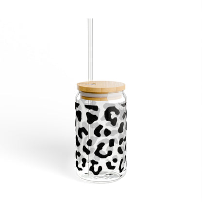 Leopard Print Glass Cup – 16oz Trendy Drinkware