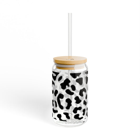 Leopard Print Glass Cup – 16oz Trendy Drinkware