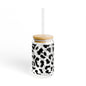 Leopard Print Glass Cup – 16oz Trendy Drinkware