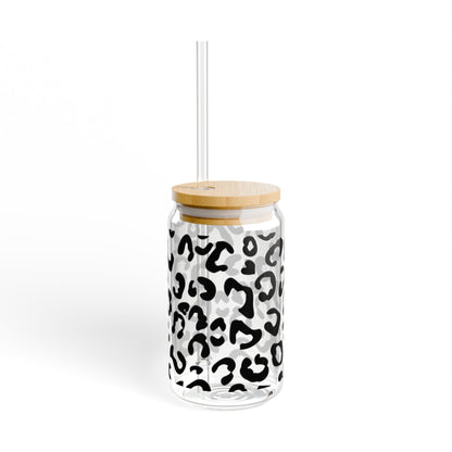Leopard Print Glass Cup – 16oz Trendy Drinkware