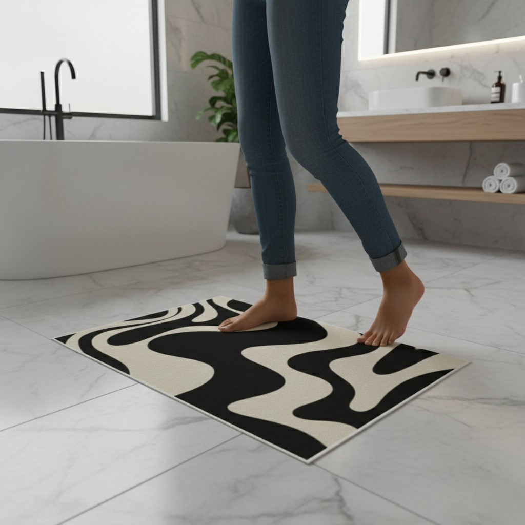 Cowhide Rug – Modern Black & White Home Decor